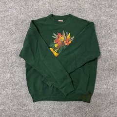 Fruit of the Loom Sweatshirt Mens Size L Green Vintage Autumn Graphic