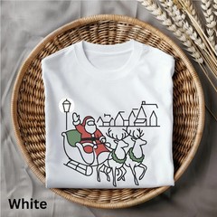 Christmas Santa Sleigh Reindeer Sweatshirt Holiday Winter Apparel