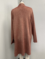 Susan Graver Sweater Duster Cardigan & Tank 2 PC Set Womens 1X Red Gold Shimmer