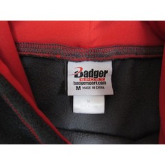 Badger Sport Mens Performance Hoodie Charcoal Red Colorblock Sweatshirt Medium