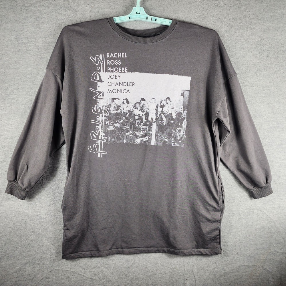 Friends Tunic Sweatshirt Adult S Gray Crewneck Side Pockets Warner Bros TV Show