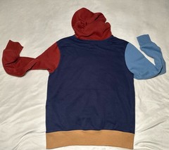 Hurley Pullover Hoodie Colorblock Blues Tan Deep Red Stitched Logo S Small