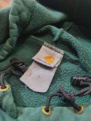 VTG Carhartt K132 HTG Green Hoodie Heavyweight Sweatshirt Pocket Logo 2XL Y2K