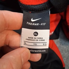 nike ELITE hoodie mens XL red black therma fit 100% polyester