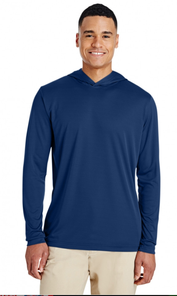 NEW Team 365 T141 Navy Performance Hoodie Men’s Medium UV Protection Free Ship