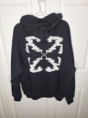 Off-White c/o Virgil Abloh Cloud Arrow Skate Hoodie Black Mens Medium Oversized