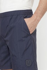 BRUNELLO CUCINELLI MEN’S BLUE PINSTRIPE GYM SHORTS MSRP $1410