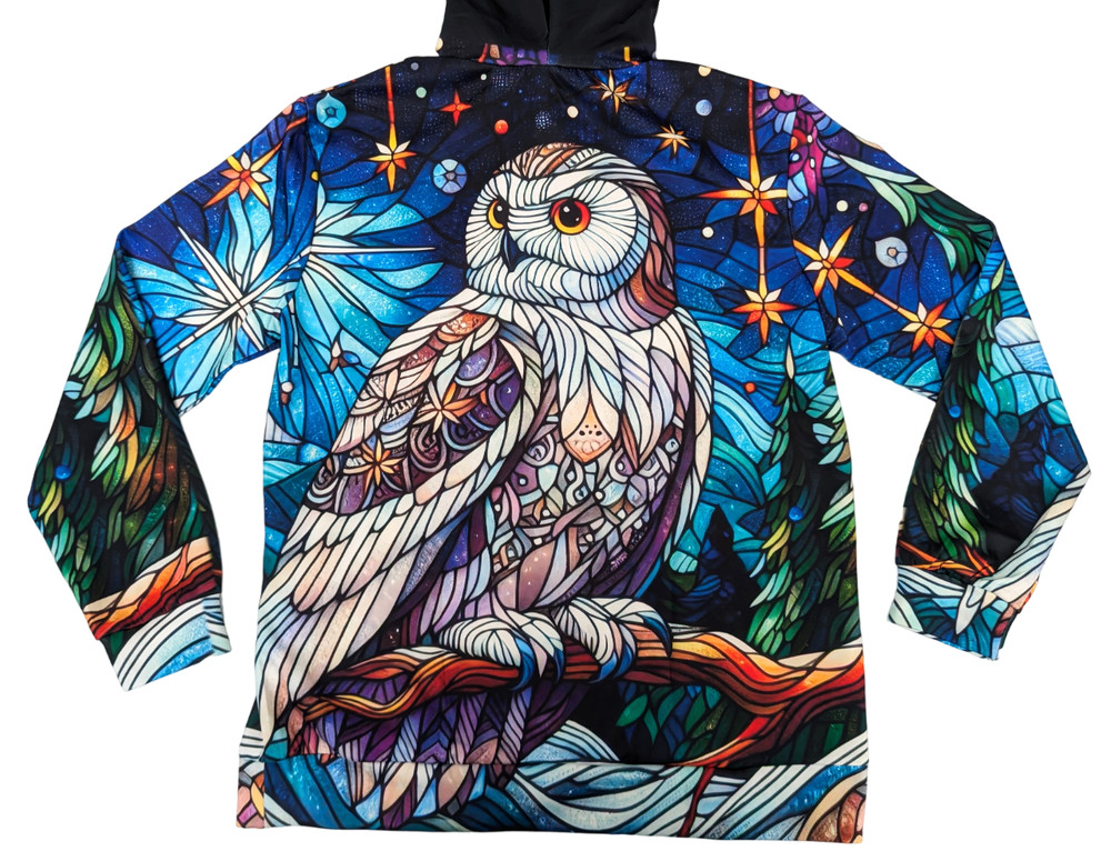 AMIALA Winter Owl Hooded Sweatshirt, 3D Unisex Hoodie S M L XL 2XL