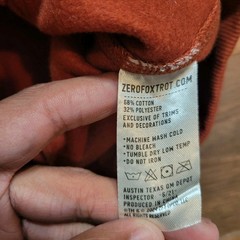 Zero Foxtrot Hoodie Mens 2X Orange Smuggler Pullover Hooded Pocket Drawstring
