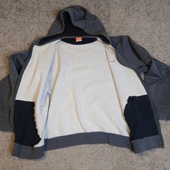 Nike The Athletic Dept Mens Large Gray Full Zip Fleece Hoodie Swoosh Logo