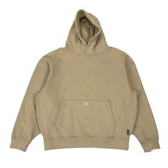 ASRV Tech-Terry Hoodie Mens Large L Beige Sweatshirt Pullover Training DSG-0648