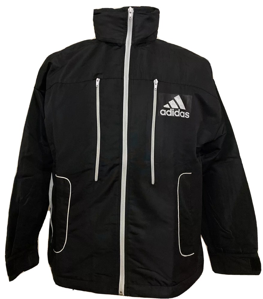 Adidas New Jacket With Hoodie Black Microfiber