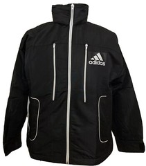 Adidas New Jacket With Hoodie Black Microfiber