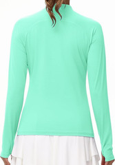 Women’sLong Sleeve UPF 50+ Sun Protection 1/4 Zip Shirt Hiking Athletic Top