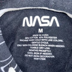 NASA Graphic Hoodie Mens Medium Black Marble Swirl Space Shuttle Retro Logo