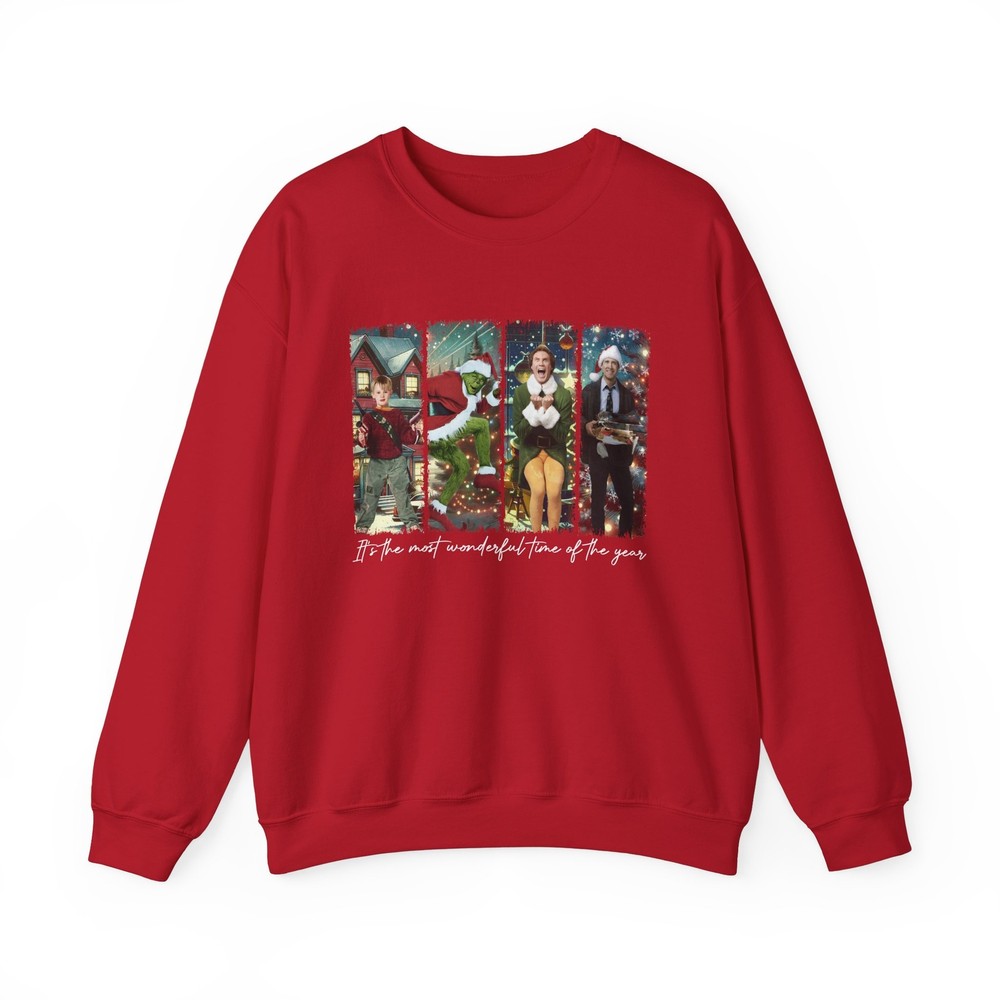 Christmas Movie Characters Sweatshirt, Holiday Film Apparel, Xmas Sweater Gift