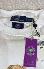 NWT Polo Ralph Lauren Wimbledon Bear Tennis White Logo Sweatshirt Size 2XL