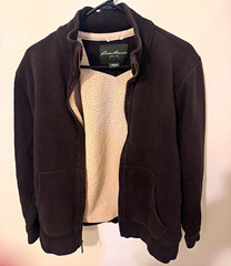 Eddie Bauer Men’s M Black Full Zip Fleece Lined Super Soft Cotton Jacket