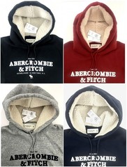 VTG Abercrombie Mens Logo Pullover Hoodie Sweatshirt Fur Lined Hood S M L XL XXL