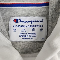 Champion Hoodie Mens 2XL White Relaxed Fit Long Sleeve Spell Out Logo Pullover