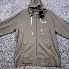 Under Armour Rival Terry LC Full Zip Hoodie Mens Green Large NEW