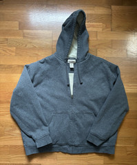 Katahdin Iron Works Men’s Gray Sherpa Lined Full Zip Hoodie w/ Pockets XL