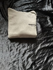 Medium size, wore once, Dark oatmeal gray, fear of god essentials hoodie