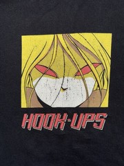 Hook-Ups Red Eyes Anime Black Hoodie Mens (2XL) Streetwear Skate Jeremy Klein