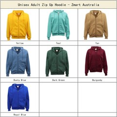Adult Unisex Zip Plain Fleece Hoodie Hooded Jacket Mens Sweatshirt Jumper XS-8XL