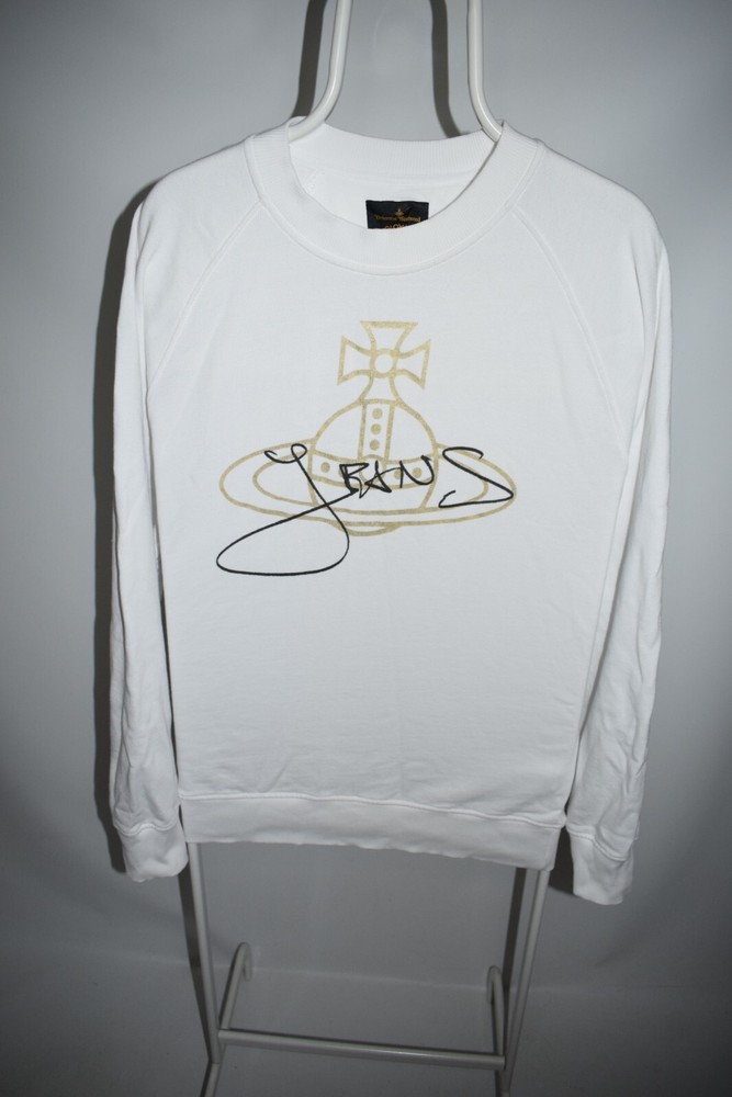 Vivienne Westwood Anglomania Gold Foil Orb Classic Sweater Sweatshirt Mens M