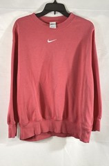 Nike Men’s Faded Coral Red Crewneck Sweatshirt Center Swoosh Sz S