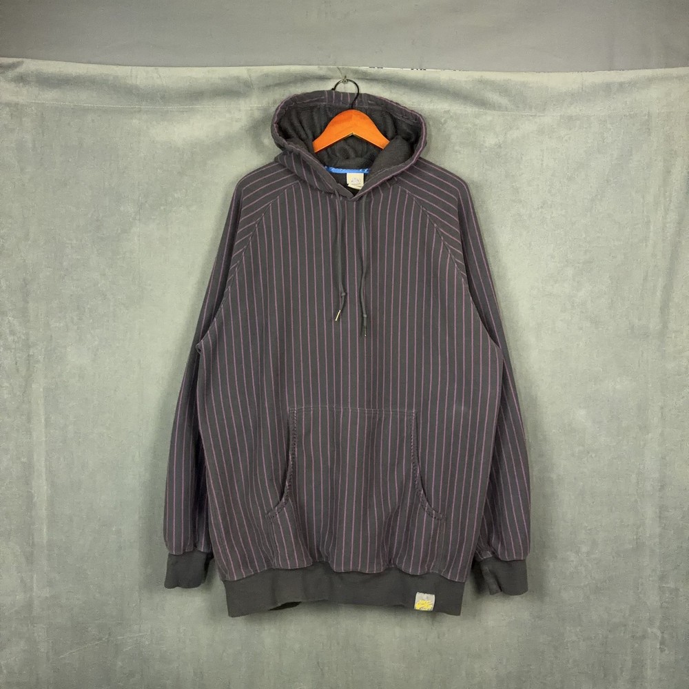 Nike BRS Air Force 1 Hoodie Mens Size Large Loose Fit Striped Faded RARE