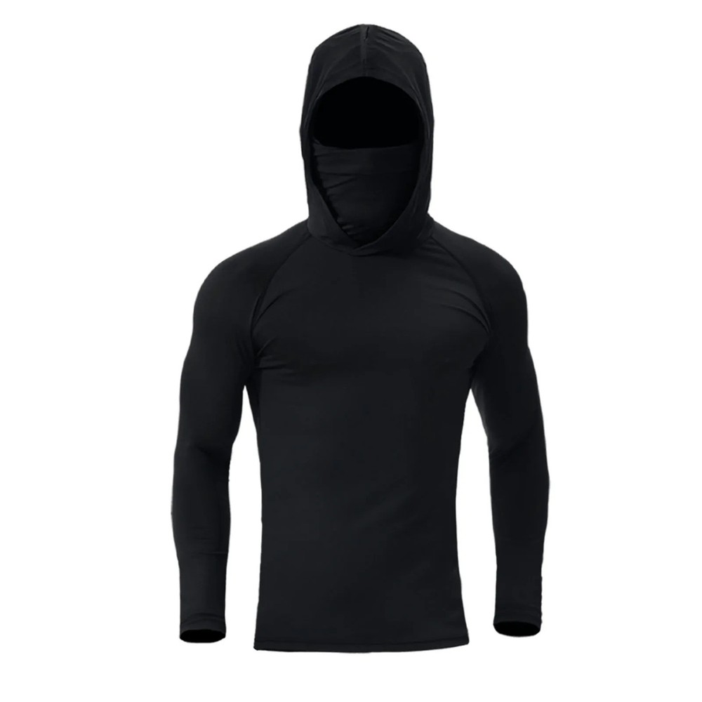 Men Hoodie Long Sleeve T-Shirts, UPF 50+ Sun Protection Hooded