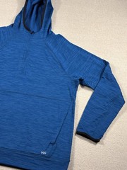 DSG Polarized 1/2 Zip Fleece Hooded Sweatshirt Men Large Heathered Blue Athletic