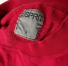 Vtg 90s Esprit Men red spellout logo pullover sweatshirt size Large