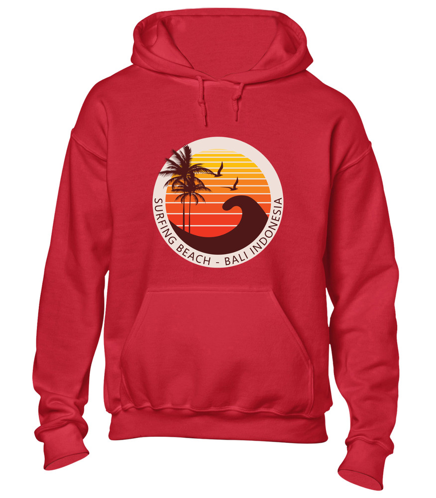 SURFING BEACH BALI INDONESIA HOODY HOODIE SURFER BEACH HOLIDAY CLOTHING TOP NEW
