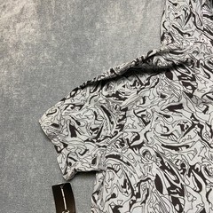 I.N.C International Concepts Hoodie Mens Small Black Gray Geometric Short Sleeve