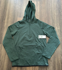 GAIAM NWT Mens M Time to Train LS 1/4 Zip Hoodie Pine Grove Heather Green NWT$70