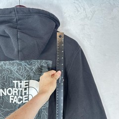 The North Face Hoodie Mens S Black Fleece Pullover Map Back Graphic Sweatshirt