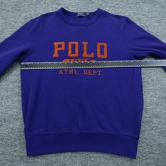 Polo Ralph Lauren Sweatshirt Mens Medium Blue Fleece Crew Neck 1967 Athl Dept