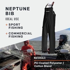 Grundens Men’s Neptune 509 Black Commercial Fishing Bib Pants Brand New