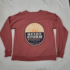Quiet Storm Surf Shop Adult Sweatshirt Sz L Coral Long Sleeve Myrtle Beach, SC