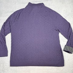 ROBERT GRAHAM men’s 2XL 1/4 zip mock pullover sweater 100% wool knit Wine Plum