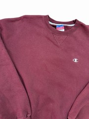Champion Men’s XL Burgundy Crewneck Pullover Sweatshirt Logo Solid Long Sleeve