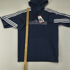 Adidas Mens Essentials 3-Stripes Pullover Hoodie Legend Ink White FM5749 Size M