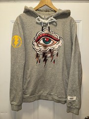 High Society Hoodie Men’s XL Gray Eye Graphic Heavyweight Streetwear H#13
