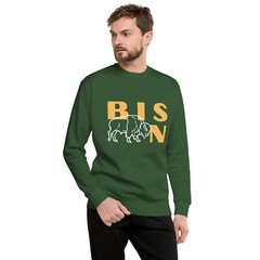 Bison Mascot Unisex Premium Sweatshirt S,M,L,XL,2X,3X