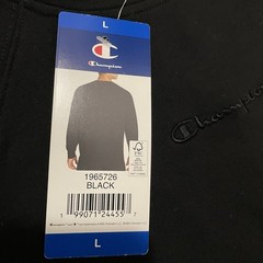 Champion Men’s Crewneck Sweatshirt NWT Size Large Black Chest And Arm Logo