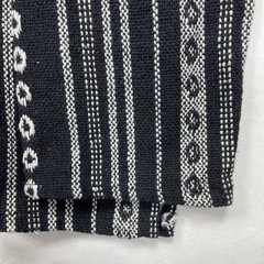 Baja Mexican Aztec Striped Hoodie Mens Small Black/White KangarooPocket Preowned