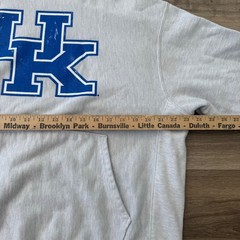 Champion Reverse Weave Kentucky Wildcats Hoodie Gray Blue Large 0994